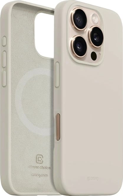 Mbështjellës CRONG Color Cover Magnetic për iPhone 16 Pro, 6.3", Stone Beige
