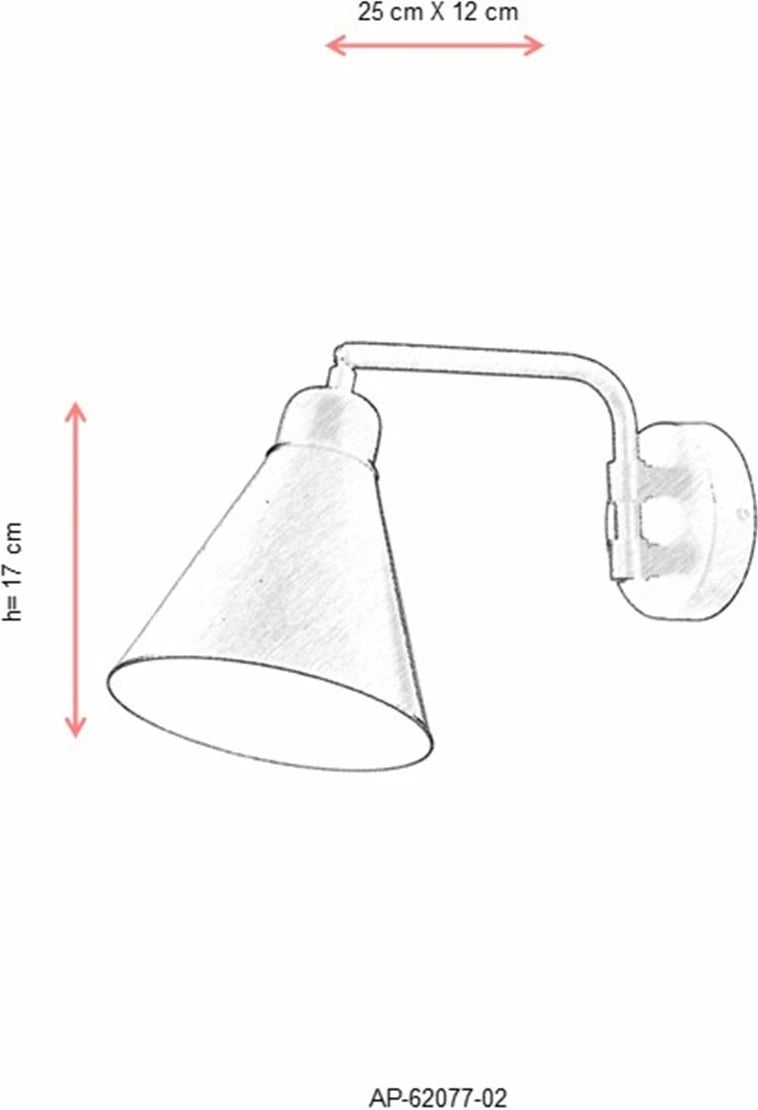 Llambë muri Opviq, AP-62077-02, trup metalik, ngjyrë e zezë