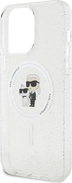 Mbështjellës Karl Lagerfeld KLHMP14XHGKCNOT për iPhone 14 Pro Max 6.7", transparent, Glitter MagSafe