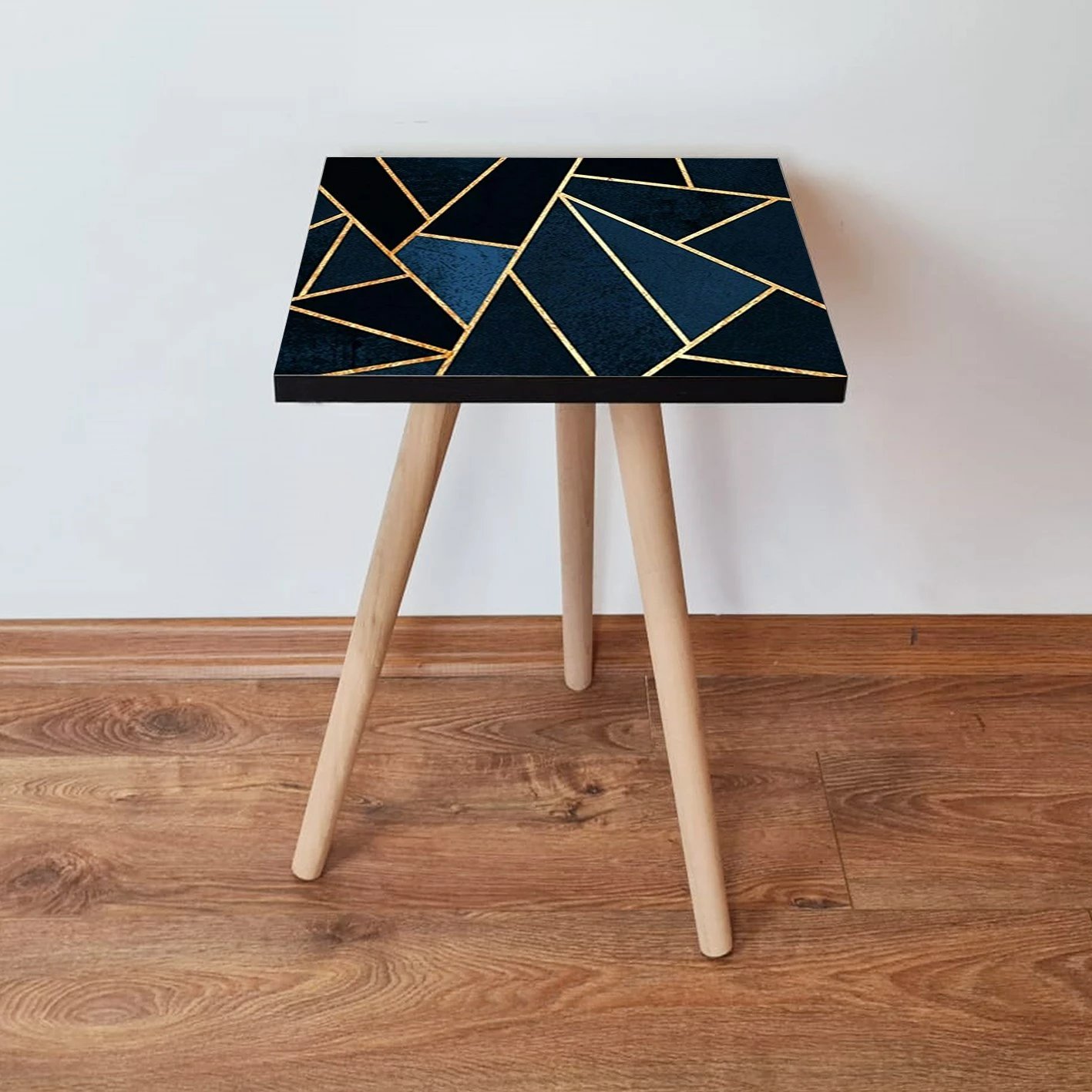 Tavolinë anësore Skye Decor, SHP321, ngjyrë kaltër e errët, ar