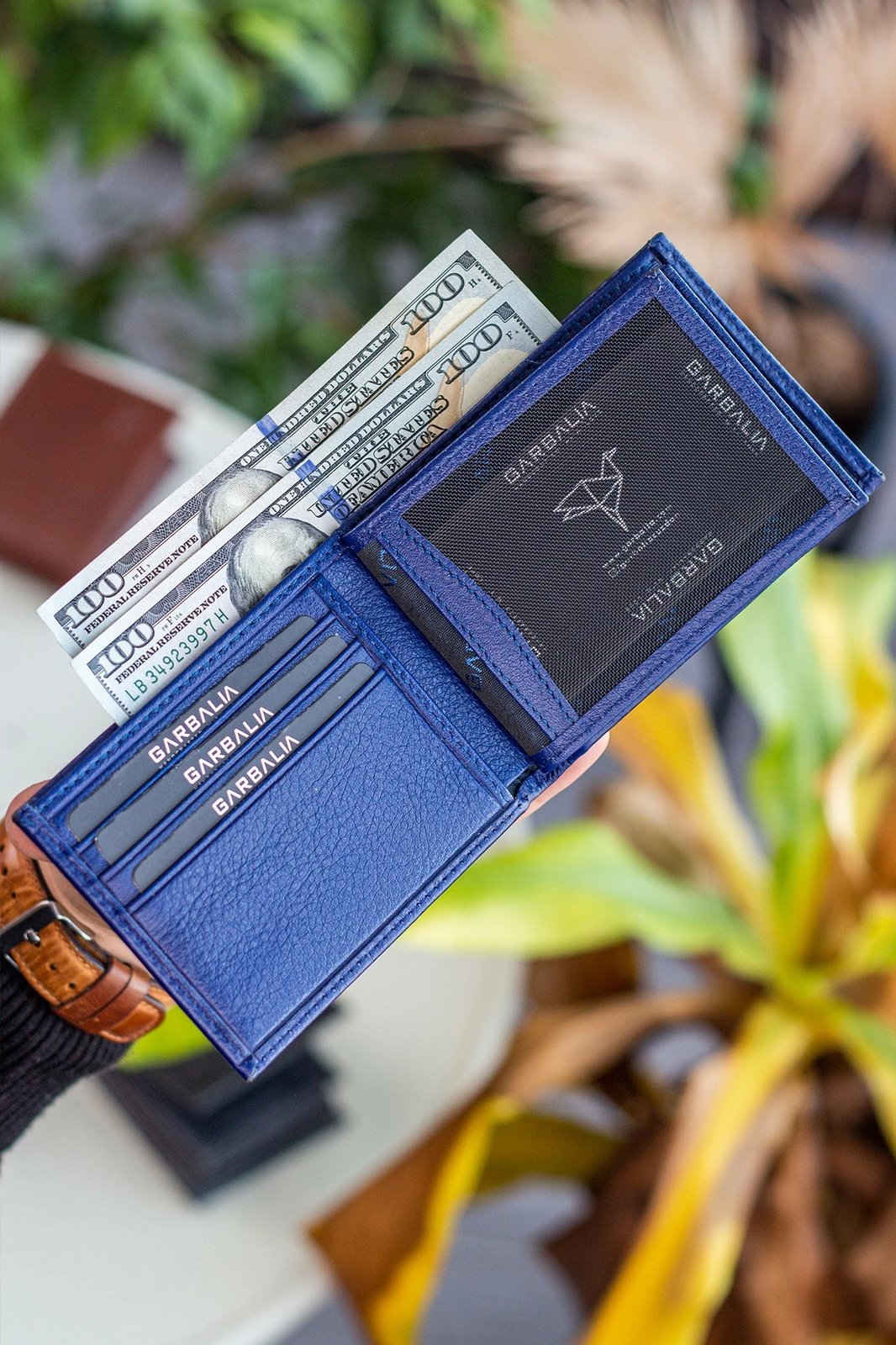 Portofol për burra, lëkurë origjinale, ngjyrë navy blue, Liverpool, Zoozie Bags