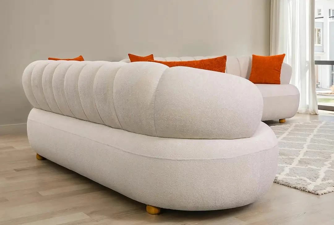 Divan treshe Atelier del Sofa, New Roma, i bardhë