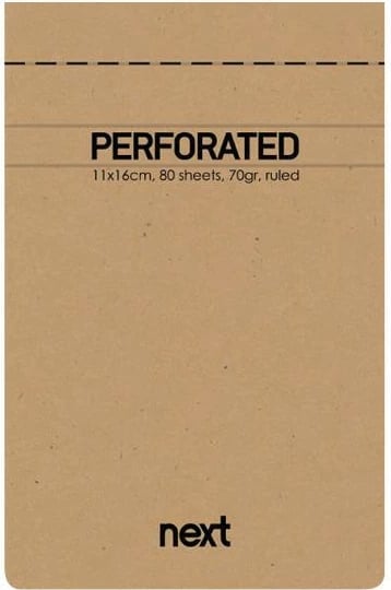 Bllok perforuar Next 11x16.5cm, 80 fletë, i bardhë