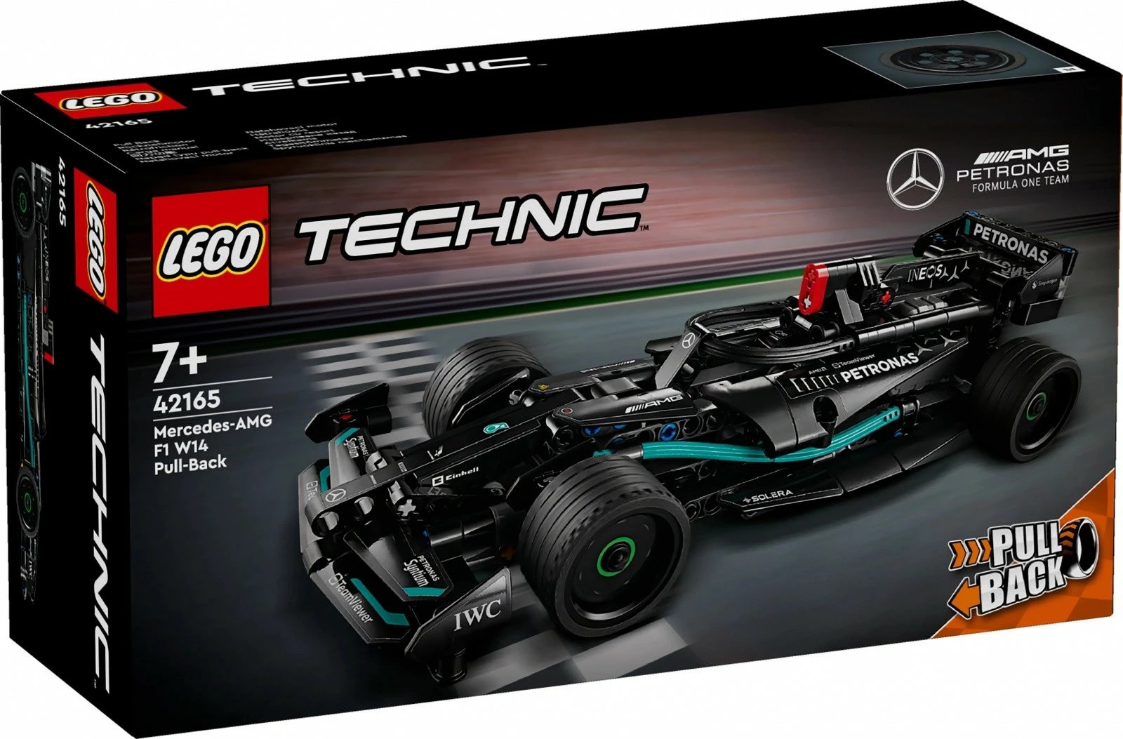 Set ndërtimi LEGO Technic Mercedes-AMG F1 W14 E Performance Pull-Back, 240 pjesë, për fëmijë 7+, zi