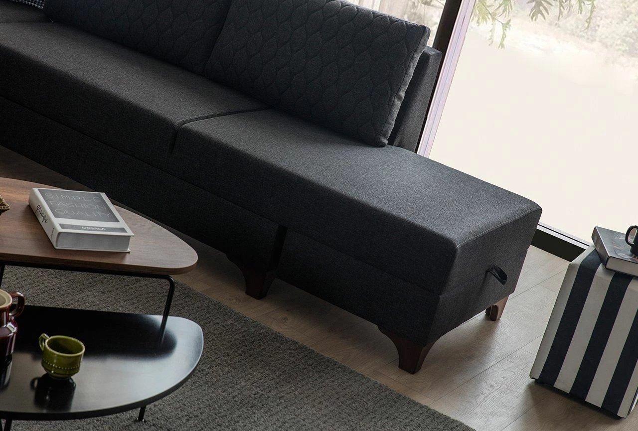 Kënd-sofë krevati Loft, anthracite, Atelier del Sofa