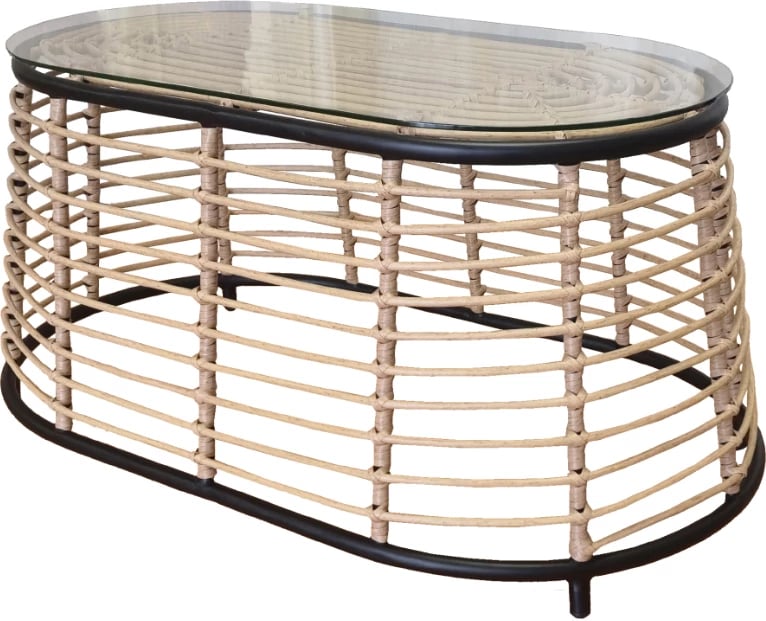 Tavolinë kafeje Loom, natyrale, e zezë, 95x55x45