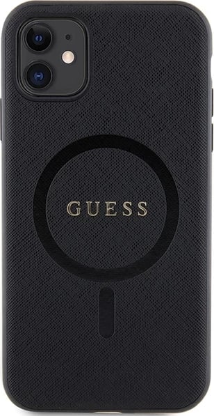 Mbështjellës Guess GUHMN61PSAHMCK për iPhone 11/XR, Saffiano MagSafe, i zi Mbështjellës Guess GUHMN61PSAHMCK për iPhone 11/XR, Saffiano MagSafe, i zi