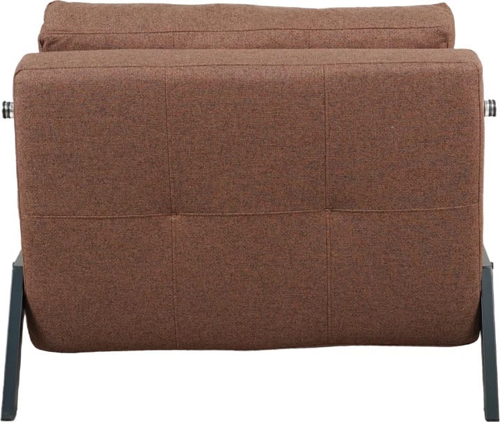 Poltronë-krevat Fancy, material tekstili, ngjyrë kafe, këmbë të zeza, 95x98x70cm