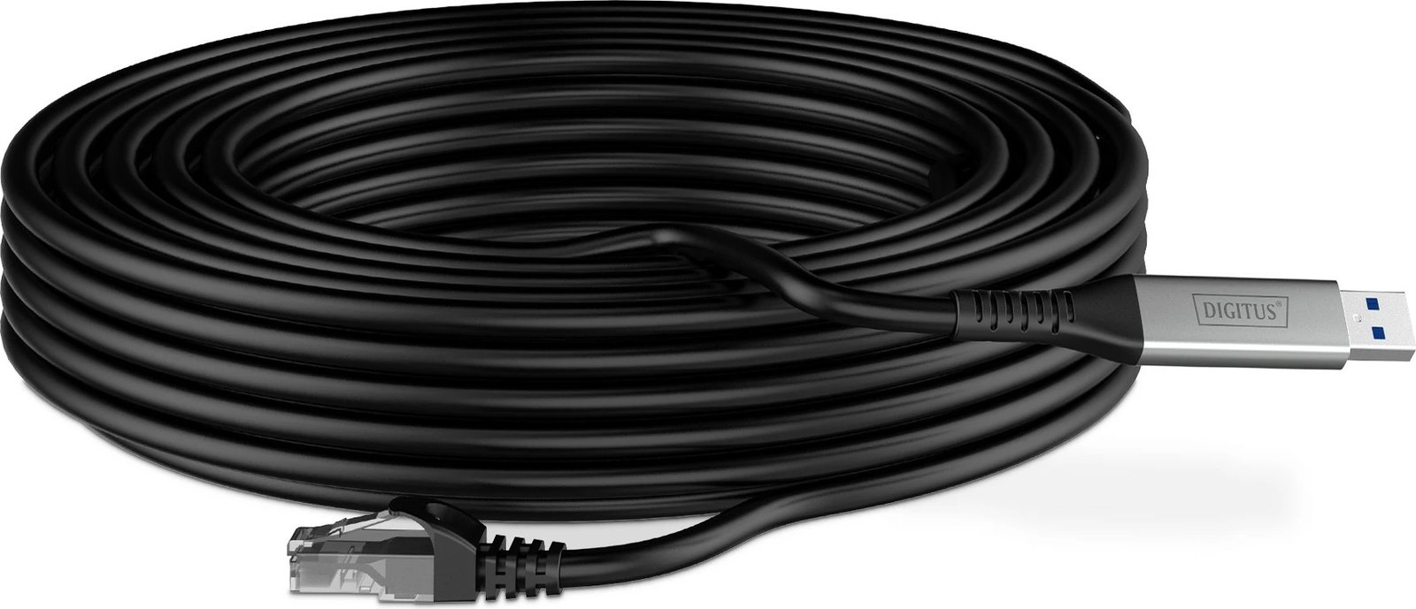 Kabllo rrjeti Digitus USB 3.2 në RJ-45 Cat6a 15m, e zezë