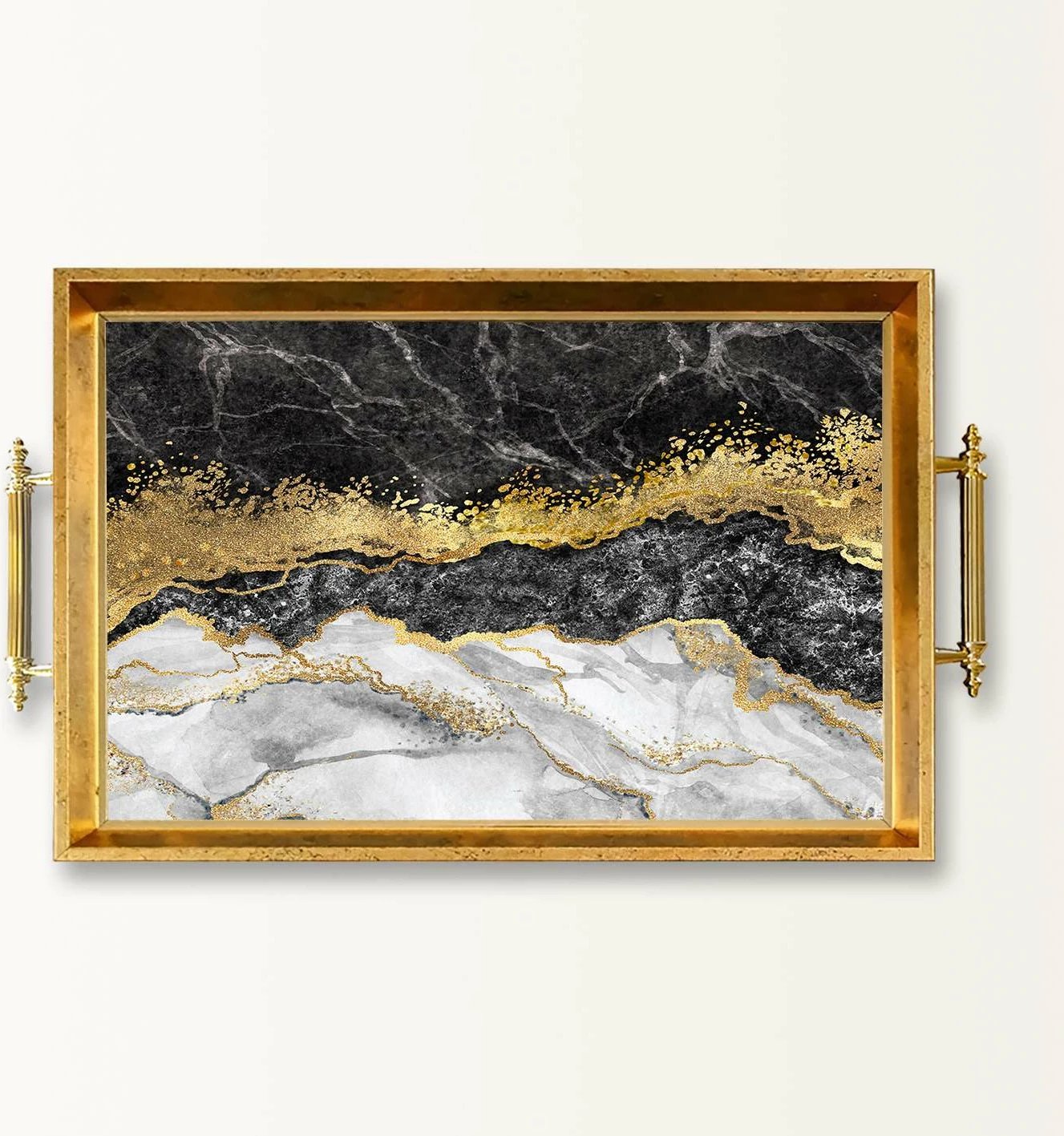 Tabaka dekorative prej qelqi, shumëngjyrëshe, Aberto Design, TPEA10031, 50x29x3.5cm Tabaka dekorative prej qelqi, shumëngjyrëshe, Aberto Design, TPEA10031, 50x29x3.5cm