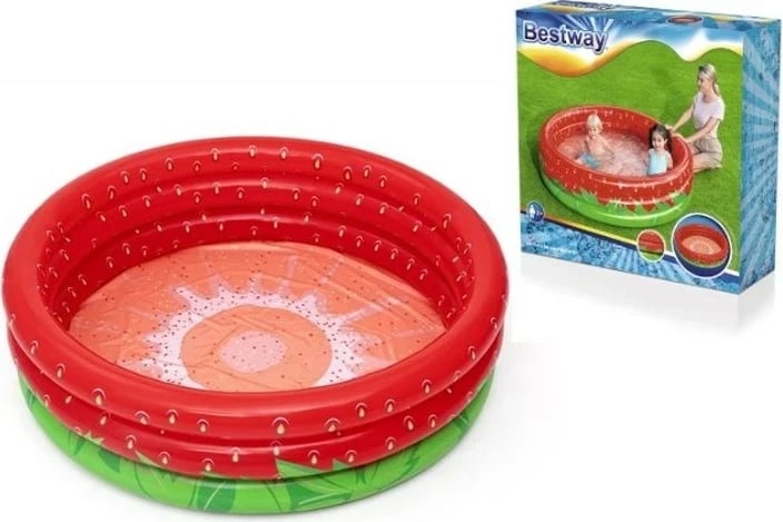Pishinë e fryrë Bestway H2OGO! Sweet Strawberry, e rrumbullakët, shumëngjyrëshe