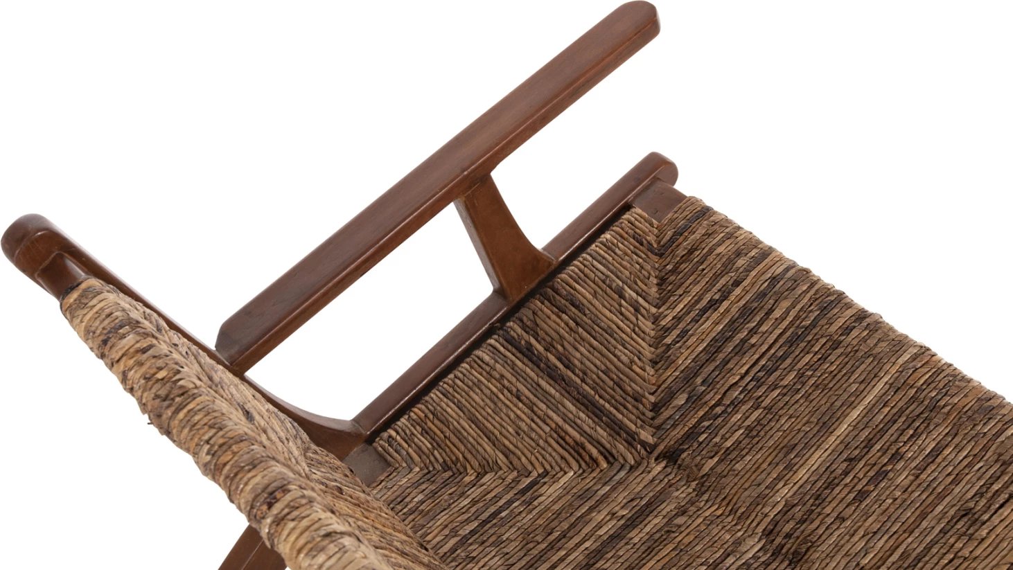 Divan për jashtë 2-vendësh, dru teak, litar banane, 120x76x68,5 cm