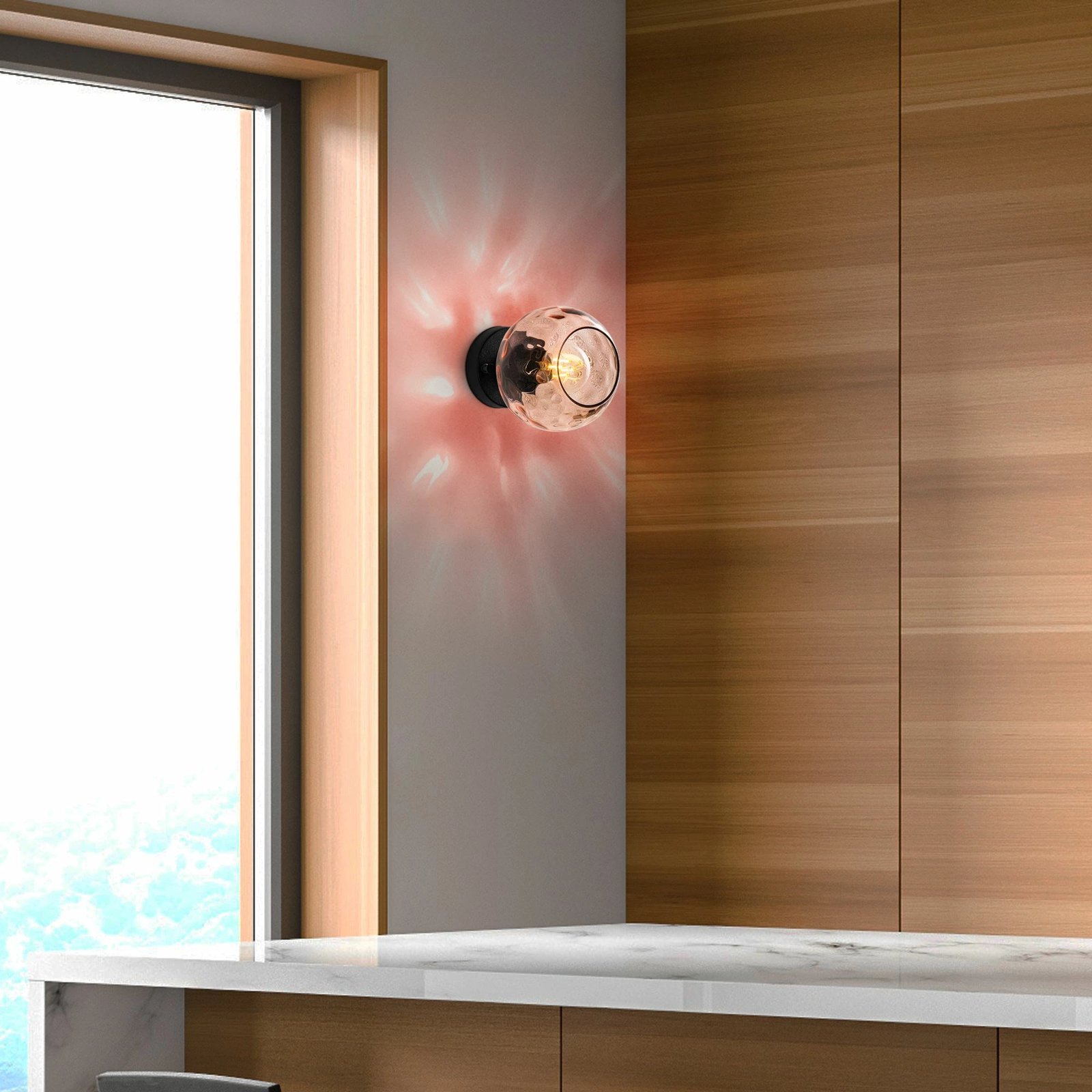 Llambë muri Opviq, Benek - 15 - 14393, rozë dhe e zezë