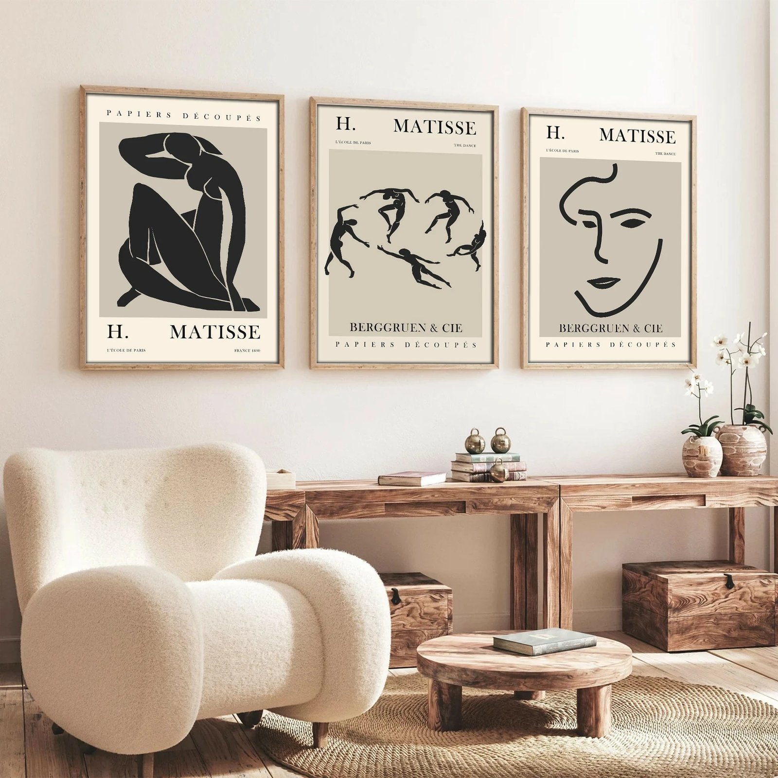 Pikturë dekorative me kornizë MDF (3 copë), Wallity, Huhu255, 50x35cm