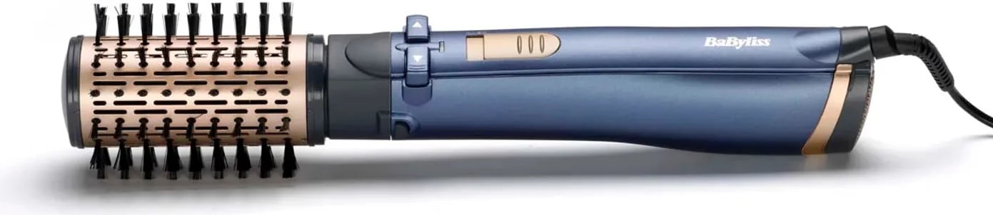 Stajler flokësh me ajër rrotullues, BaByliss AS965E, 1000W, 4 në 1, furçë 38 mm, jonizim, 2 temperatura + ajër i ftohtë, kabllo 2.2 m, blu, set me 4 koka