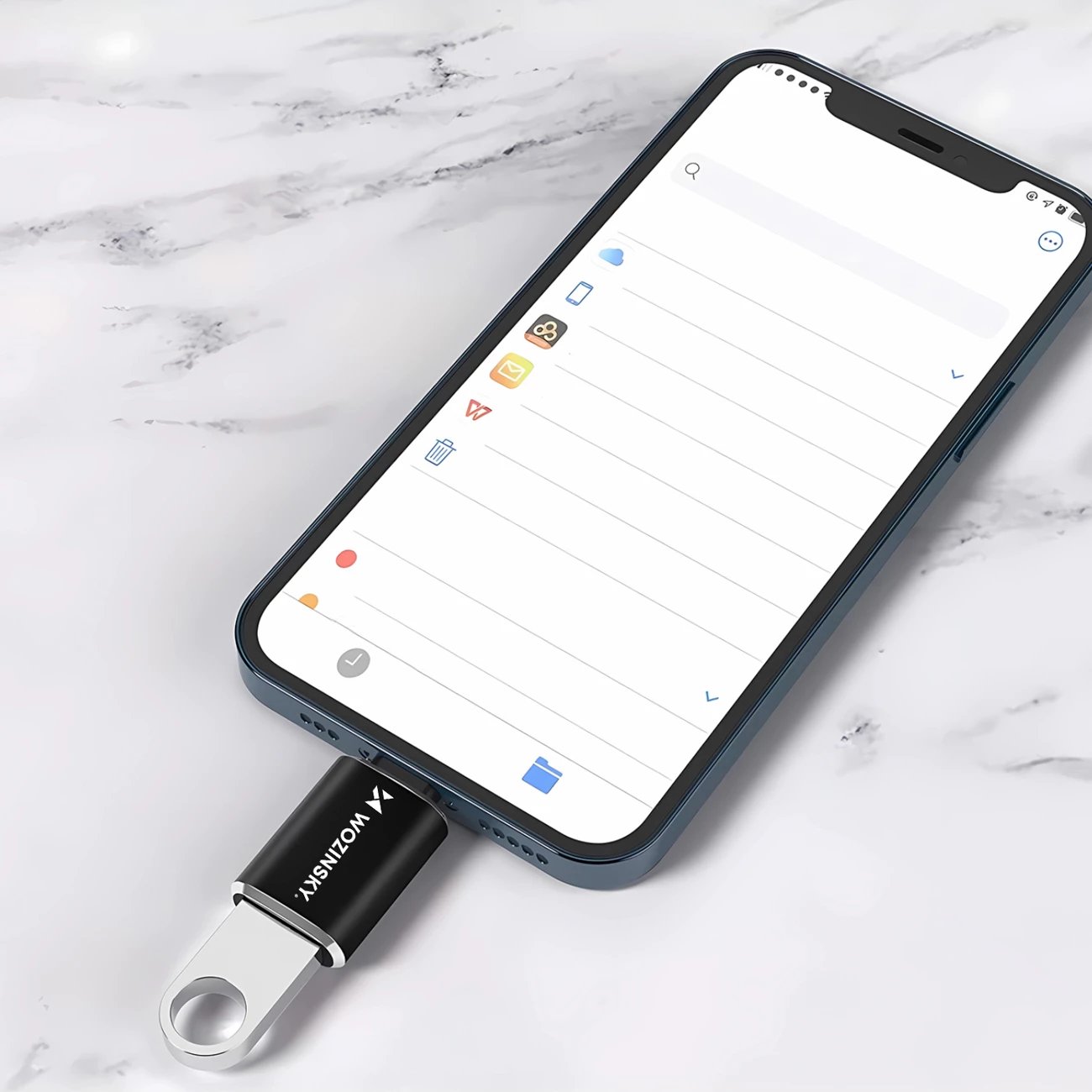 Adapter OTG Lightning në USB-A, Wozinsky WALA-01, karikim i shpejtë dhe sinkronizim, e zezë