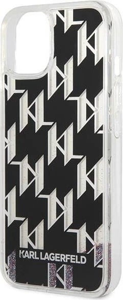 Mbështjellës Karl Lagerfeld KLHCP14MLMNMK për iPhone 14 Plus 6.7", hardcase, Liquid Glitter Monogram, zi