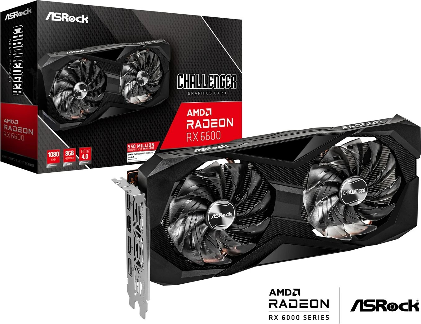 Kartë grafike Asrock Challenger RX6600, AMD Radeon RX 6600, 8GB GDDR6 