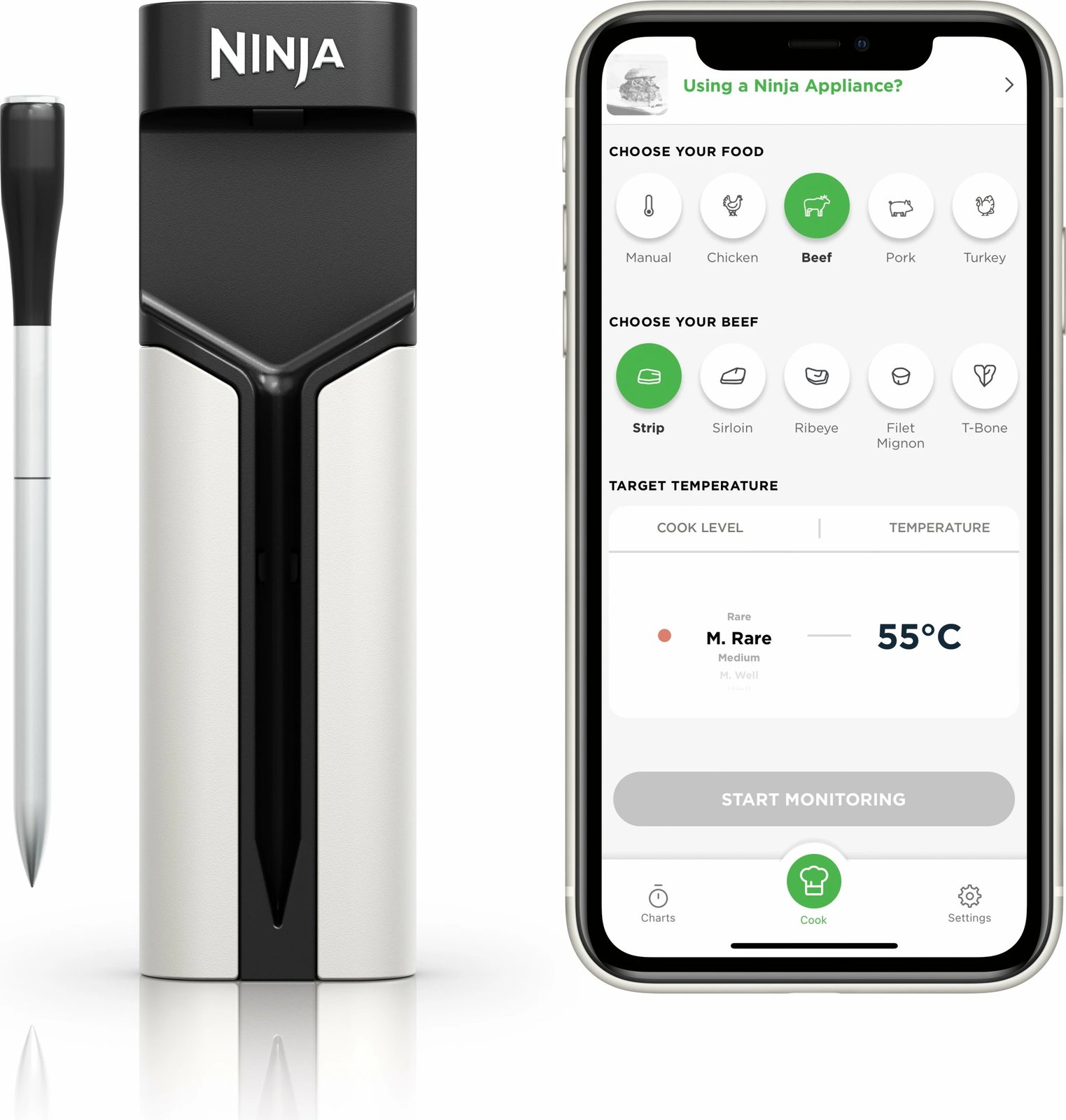 Termometër digjital Ninja WP100EU, Bluetooth, 30 orë, i zi