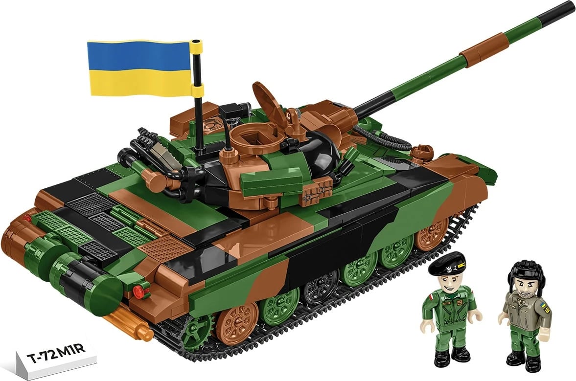 Set lodrash ndërtimi Cobi Klocki T-72M1R, 724 pjesë, me 2 figurina, Kamuflazh