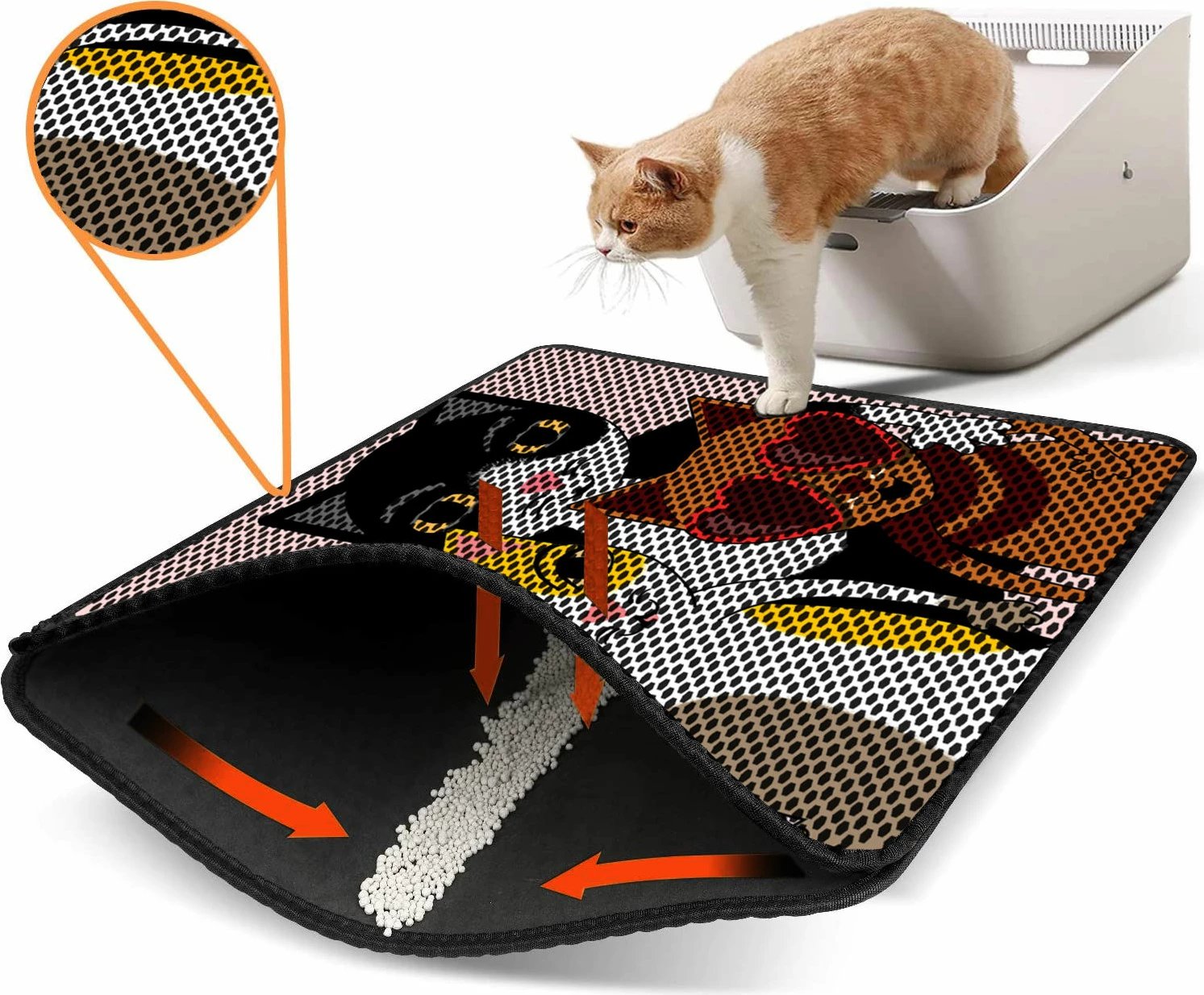 Tapet për rërë mace, shumëngjyrësh, Paws & Whiskers, Nrszn0089