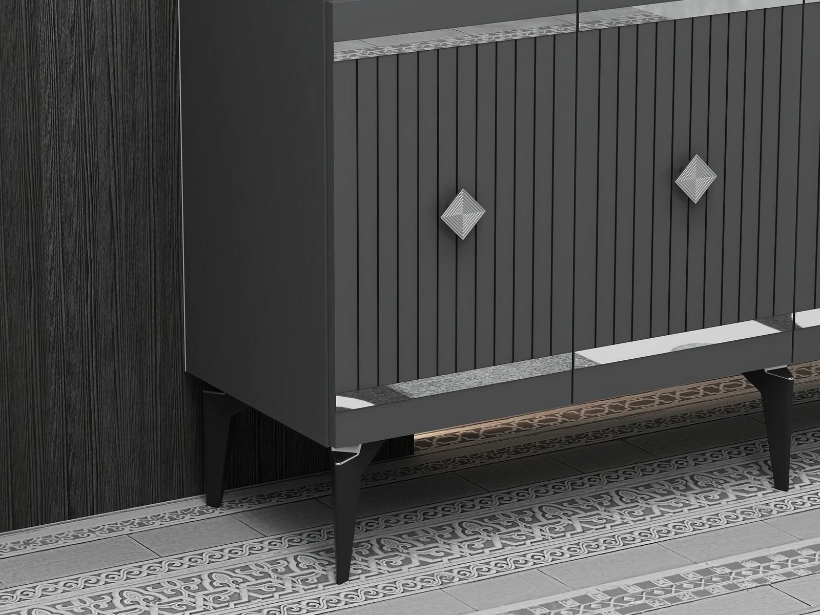 Konsolë Skye Decor, Lenora, antracit, argjend