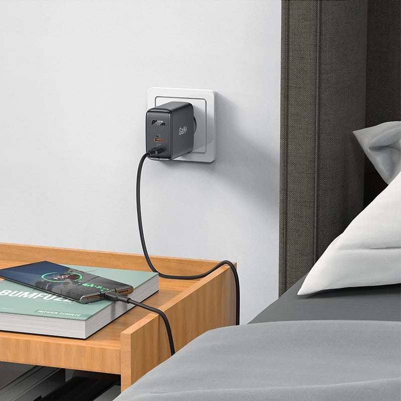 Karikues muri Acefast A29, 50W, 2x USB-C, GaN, i zi