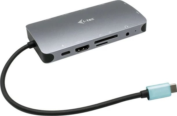 Doking stacion I-Tec Metal USB-C Travel Nano Dock, HDMI/VGA, LAN, Power Delivery 100W, argjend