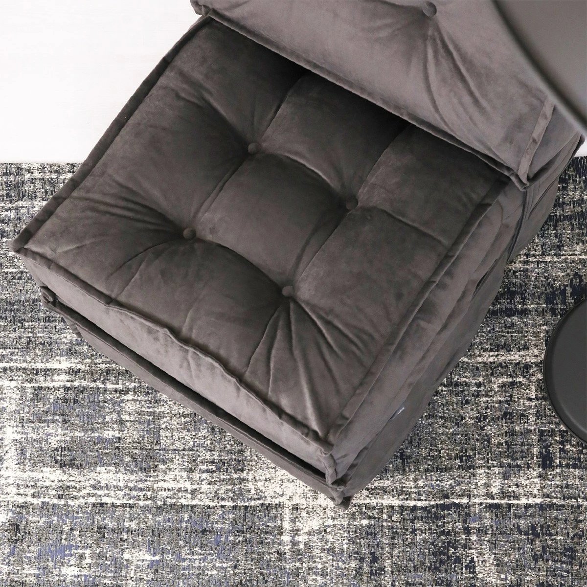 Krevat-karrige një vendës, Atelier del Sofa, kadife, ngjyrë antracit