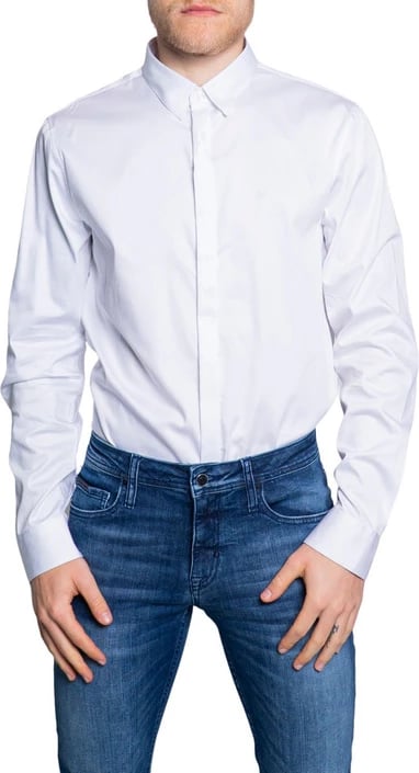 Këmishë për meshkuj Armani Exchange, e bardhë