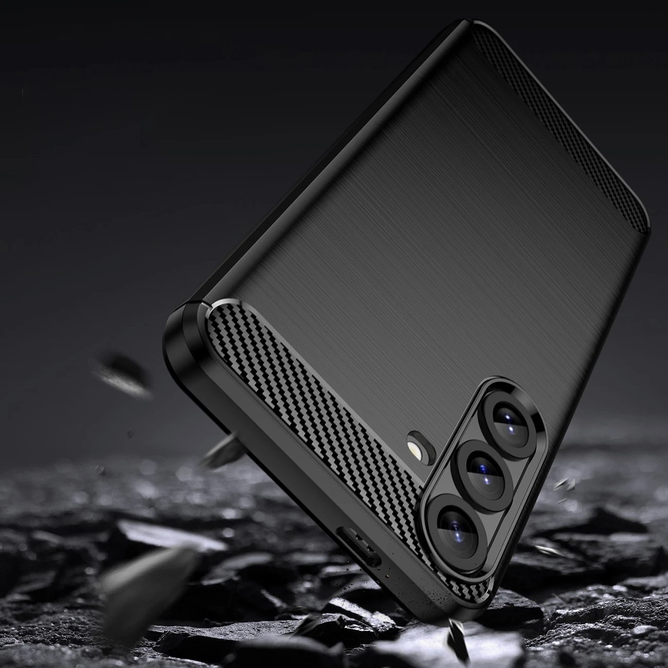 Mbështjellës Hurtel Carbon Case për Samsung Galaxy S25+, TPU, i zi
