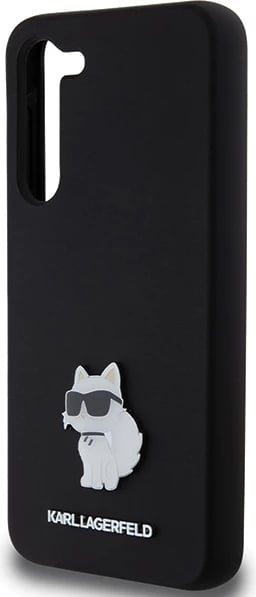 Mbështjellës Karl Lagerfeld Silicone Choupette Metal Pin për Samsung Galaxy S24+, i zi