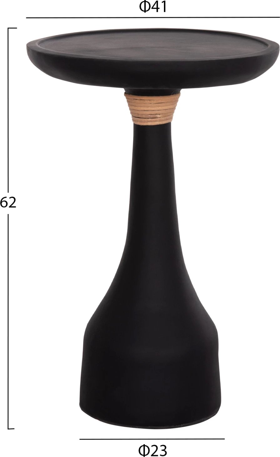 Tavolinë anësore e lartë, rrethore, ngjyrë e zezë, TORG FH18170.01, 41x62cm
