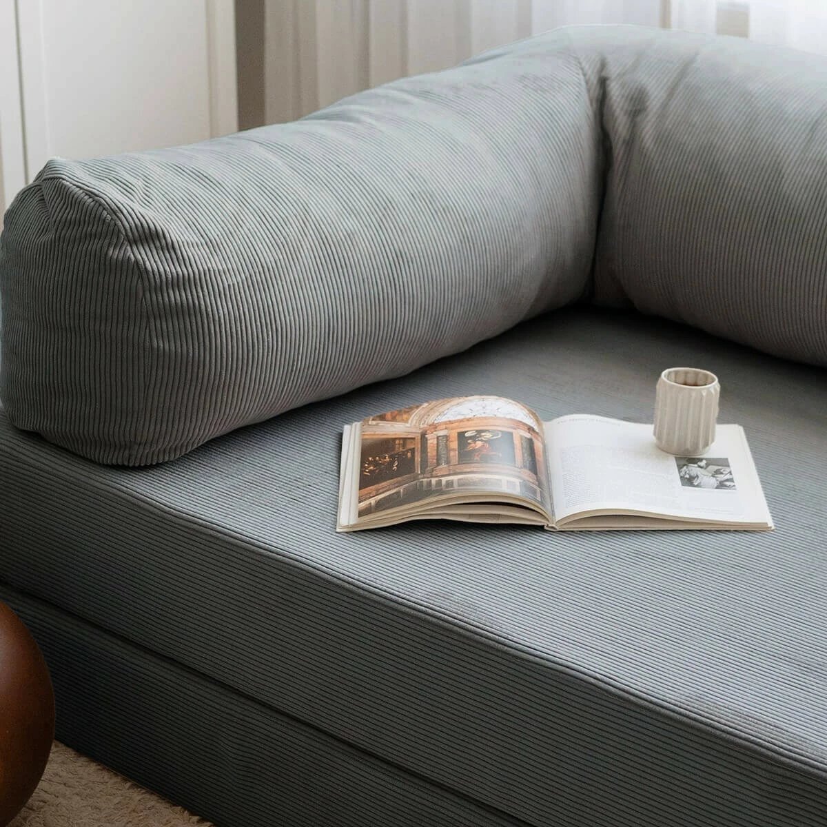 Divan-krevat treshe, ngjyrë antracit, Atelier del Sofa, Nook