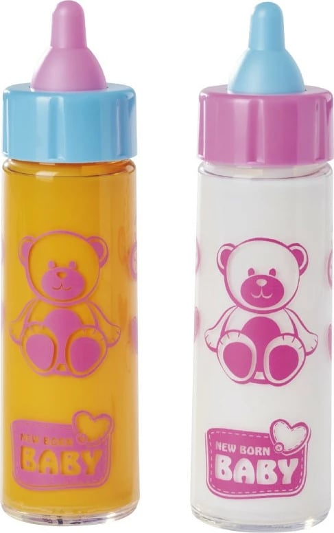 Set shishe magjike lodër Simba New Born Baby, 2 copë, portokalli dhe bardhë
