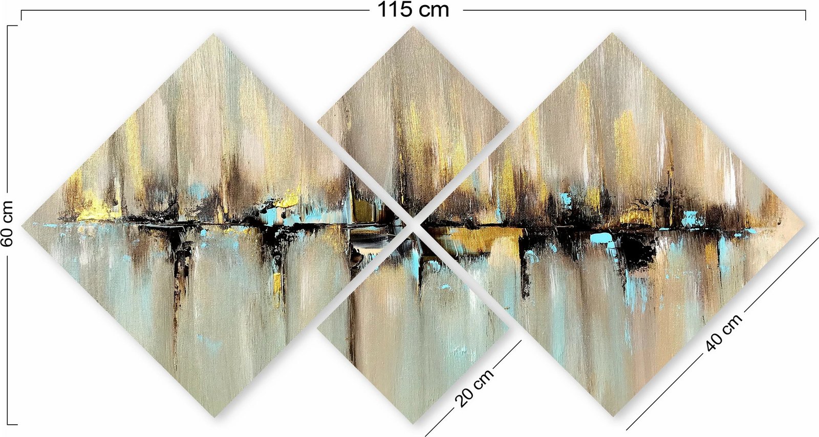 Pikturë dekorative MDF (4 copë), Wallity, 4MDF05568864473