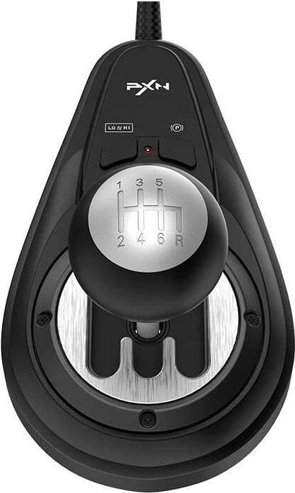 Timon gaming PXN PXN-V10 V2 me 3 pedale dhe kambjo, për PC/PS4/XBOX/Switch, i zi