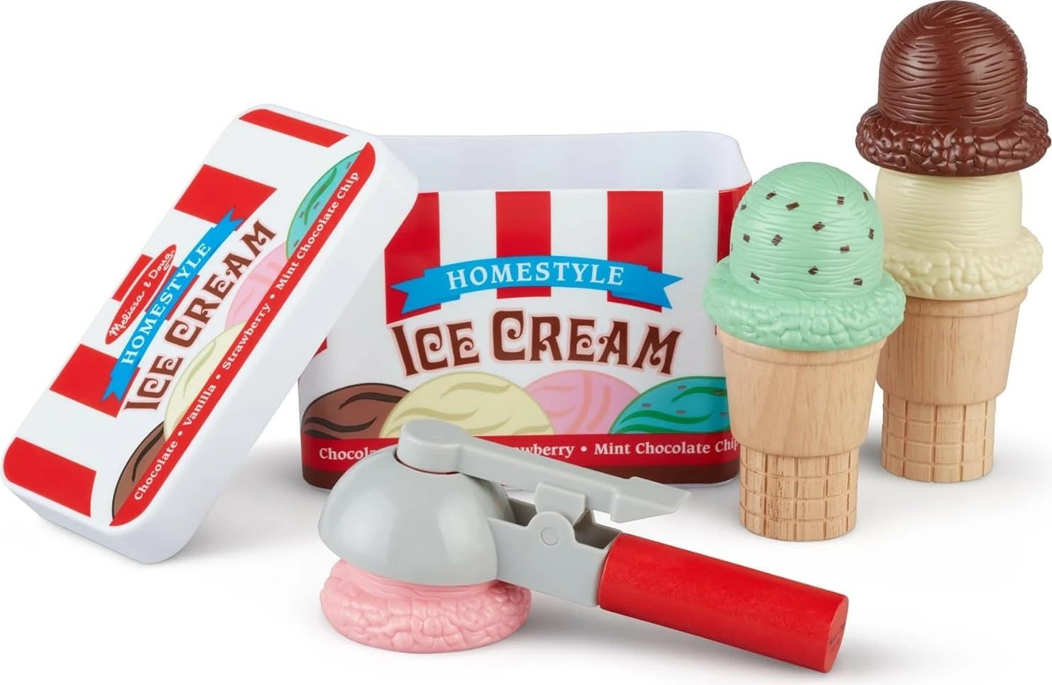 Set lodër për akullore Melissa & Doug Ice Cream Parlor MPN 6074871, 8 copë, shumëngjyrëshe