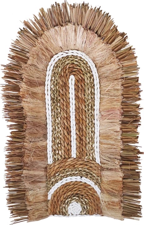 Dekor muror prej bari deti, ngjyrë natyrale, 58x32x8 cm