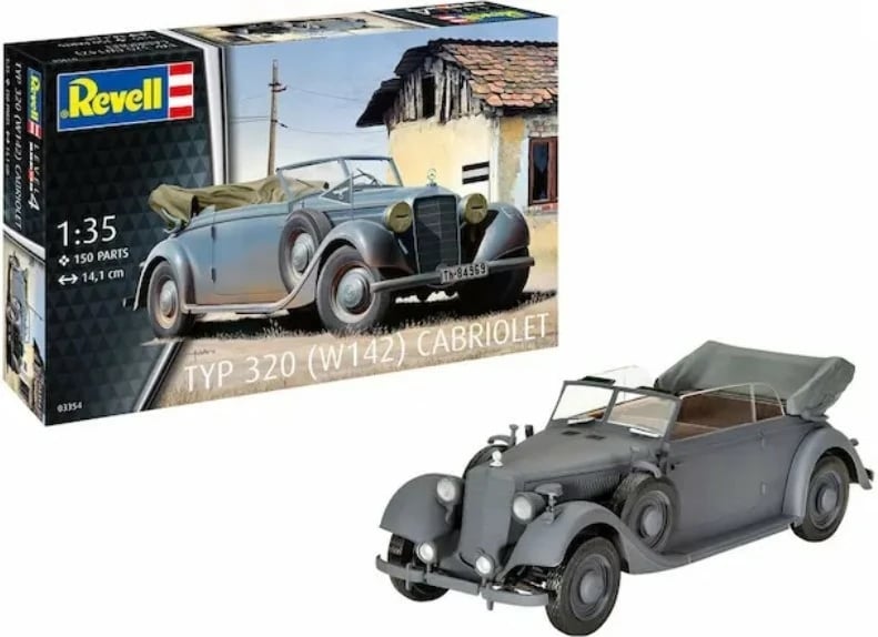 Model plastik makine Revell Typ 320 (W142) Cabriolet 1:35, 150 pjesë