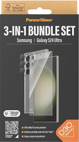 Mbështjellës PanzerGlass 3-në-1 për Samsung Galaxy S24 Ultra, Transparent