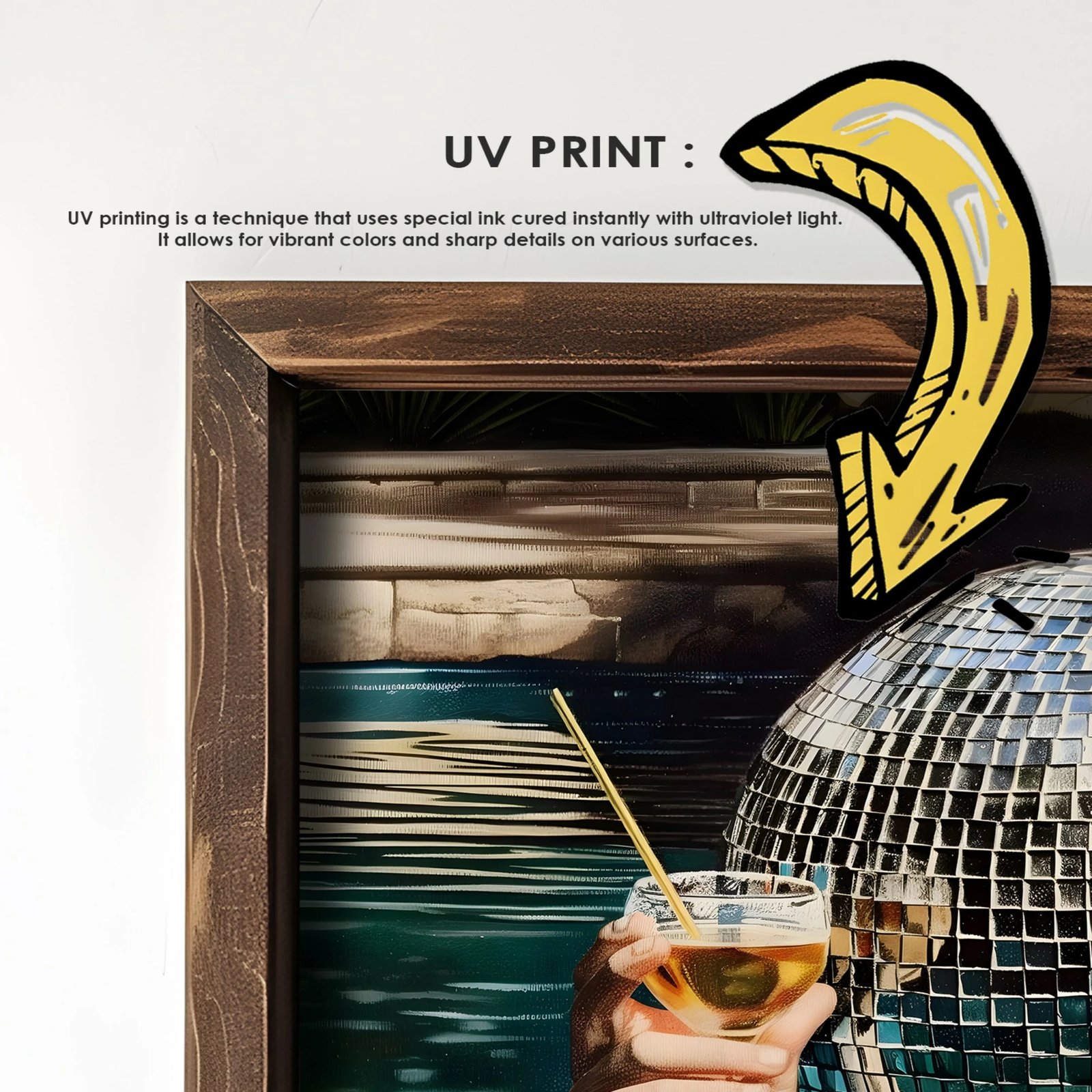 Pikturë dekorative me kornizë MDF, shumëngjyrëshe, Wallity, GE105-L