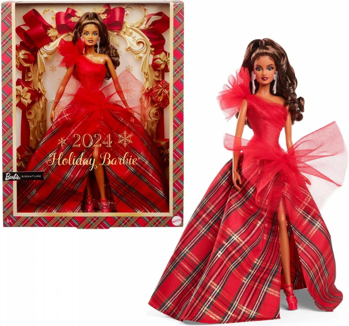 Kukull Barbie Mattel Holiday Brunette Doll, Barbie Signature, HRM67, e kuqe, koleksion