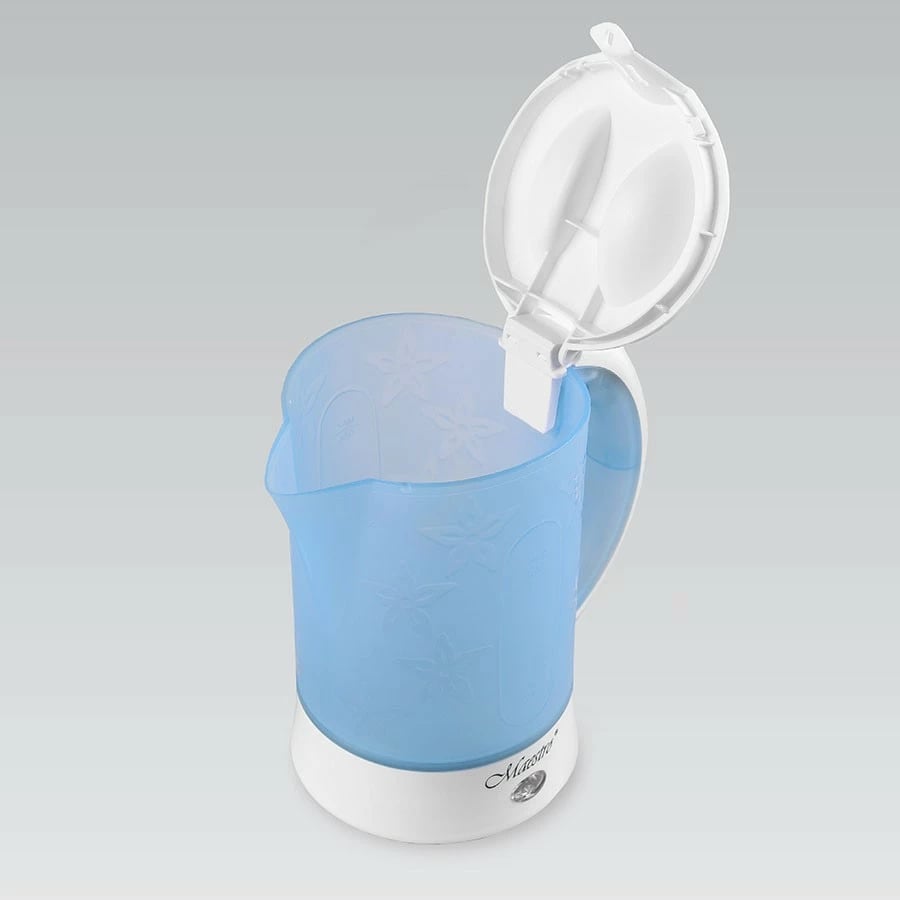 Çajnik udhëtimi Feel-Maestro MR-010, 0.6L, 600W, Blu/Bardhë, set me 2 gota
