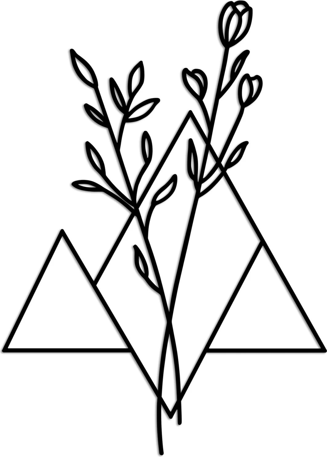 Aksesor dekorativ metalik për mur, lule, Wallity, madhësia M