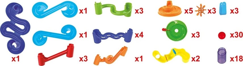 Set lodër ndërtimi ASKATO Ball Track 78 elemente, shumëngjyrësh