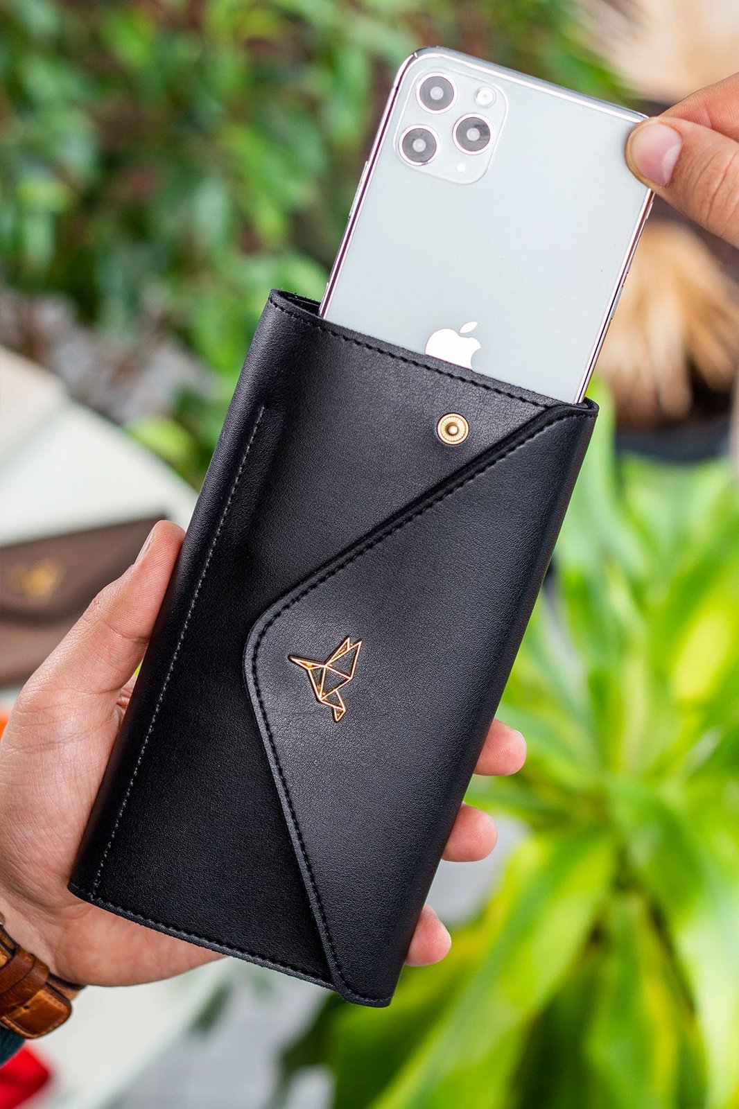 Portofol për gra, Zoozie Bags, model zarf, ngjyrë e zezë