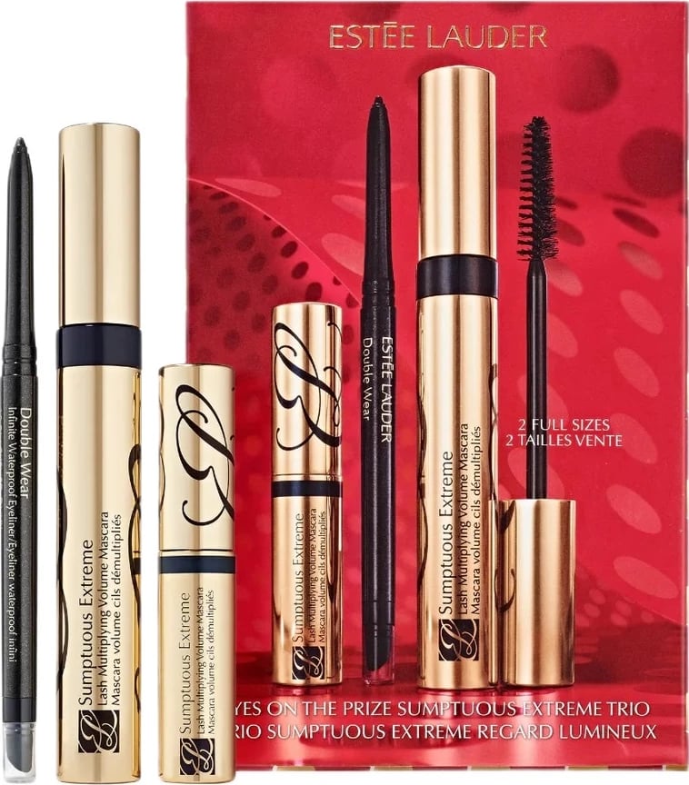 Set maskare dhe eyeliner Estée Lauder Eyes On The Prize Sumptuous Extreme Trio për femra, e zezë, 3 copë