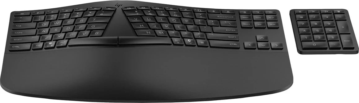 Tastierë ergonomike pa kabllo HP 965, Full-size, Membranë, USB Type-A, E zezë, 2 copë