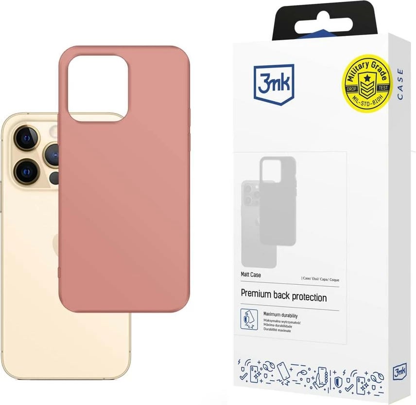 Mbështjellës 3mk Matt Case për iPhone 13 Pro Max, rozë